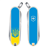 Фото - Нож Classic Sd Ukraine 58мм/7предм/біл /жовт-блакит.Герб/блакит.